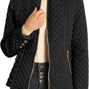 Women's Stand Collar Lightweight Quilted Puffer Jacket Padded Zip Coat for Sprin